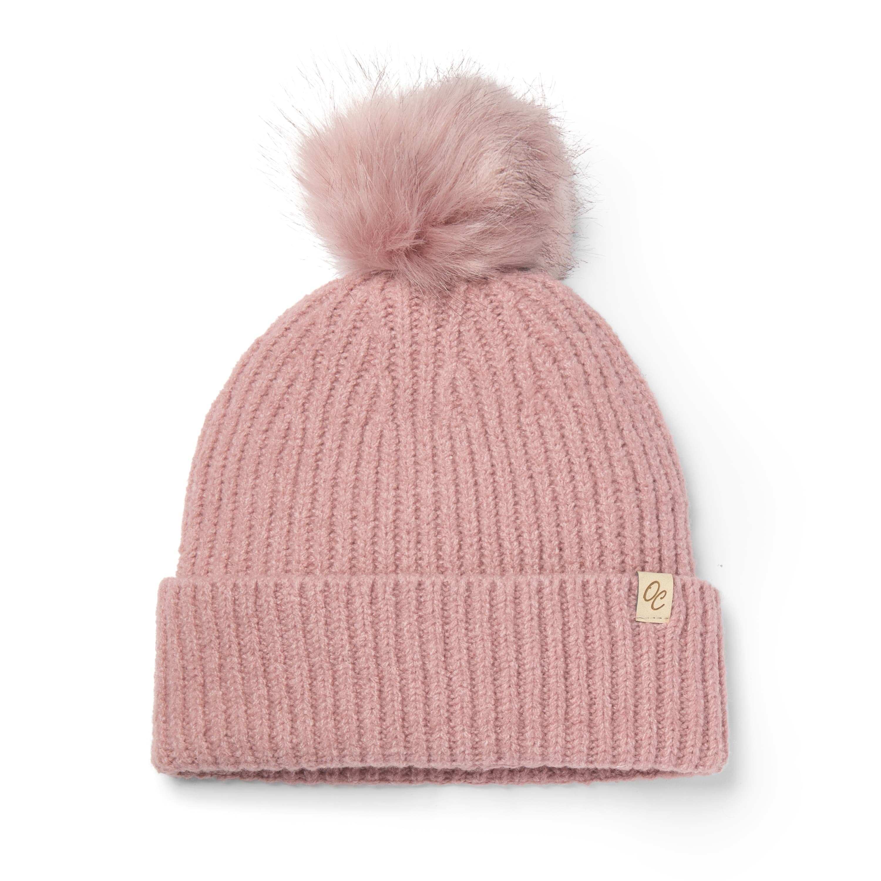 Only Curls Satin Lined Beanie with Pom - Carrie in Dusty Pink - Only Curls