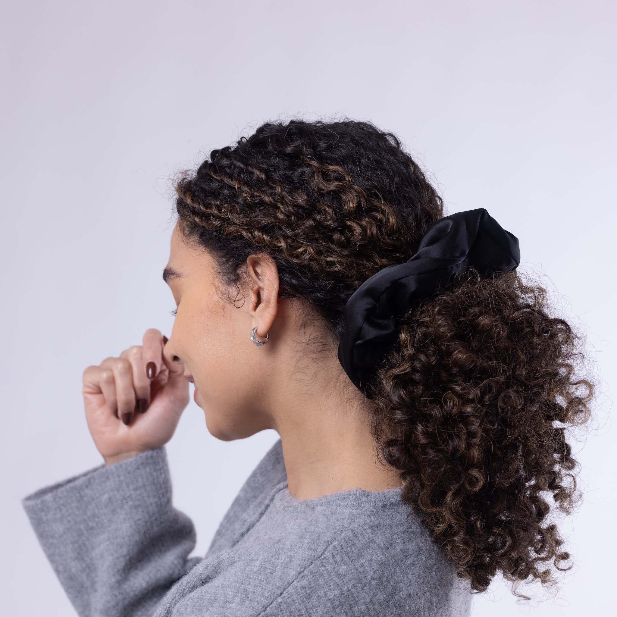 Only Curls Satin Pillow Scrunchies - Black and Bronze Twin Pack - Only Curls