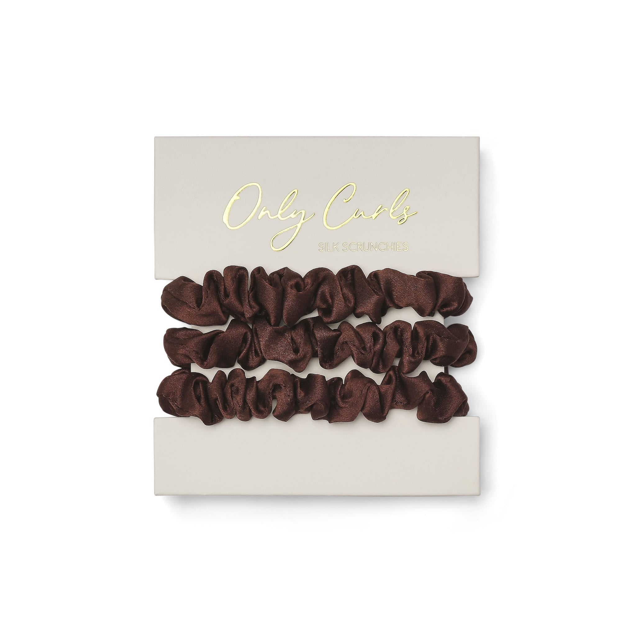 Only Curls Silk Scrunchies (Mini) - Brunette - Only Curls