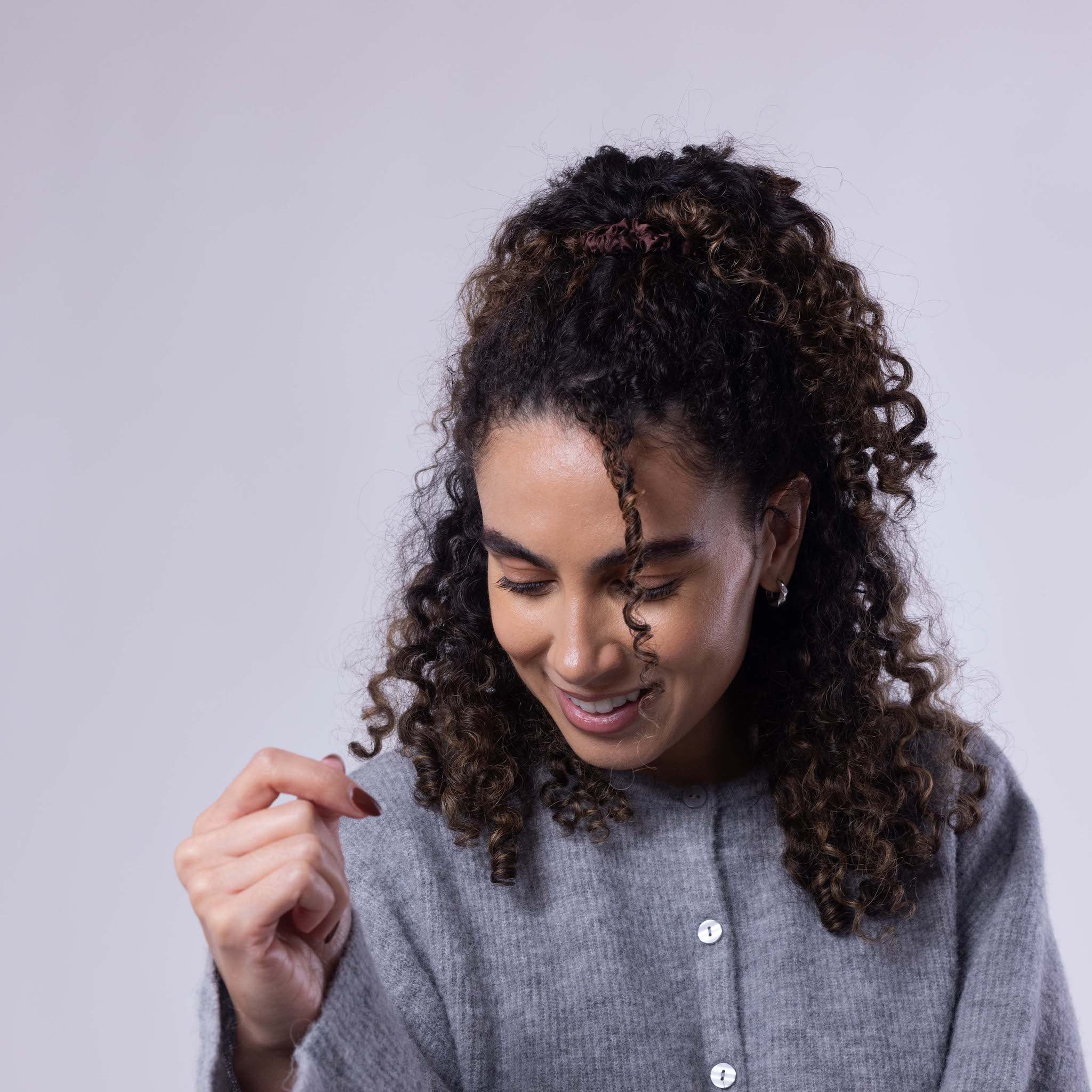 Only Curls Silk Scrunchies (Mini) - Brunette - Only Curls