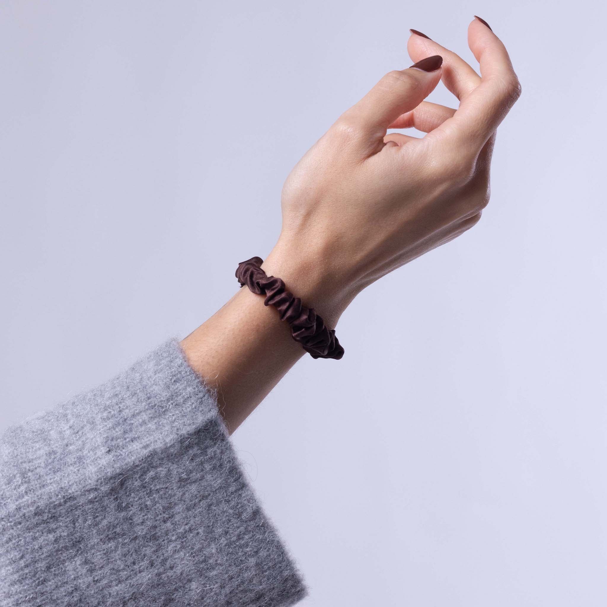 Only Curls Silk Scrunchies (Mini) - Brunette - Only Curls