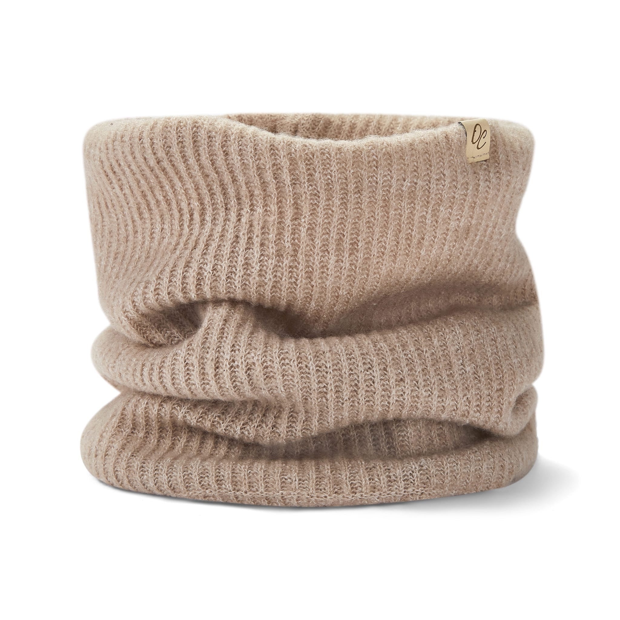 Only Curls Satin Lined Beanie and Snood Set - Sophia in Sand - Only Curls