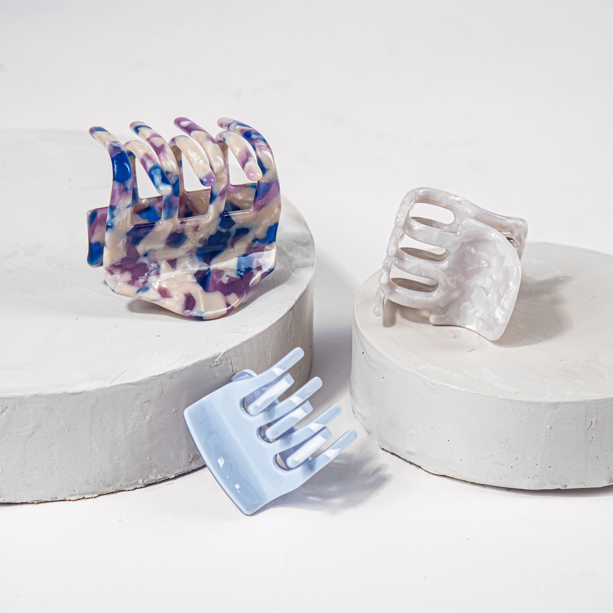 Only Curls Blue Speckle Claw Clips - Only Curls