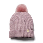 Only Curls Satin Lined Knitted Beanie Hat - Dusty Pink with Pom Pom - Only Curls