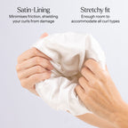 Only Curls Satin Lined Knitted Beanie Hat - Cream Fleck with Pom Pom - Only Curls