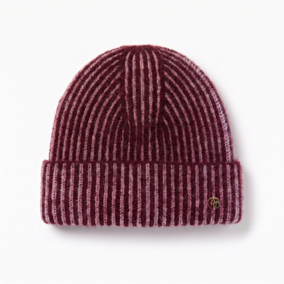 Only Curls Burgundy Stripe Satin-Lined Beanie - Only Curls