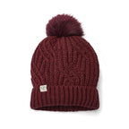 Only Curls Burgundy Cable Knit Satin-Lined Beanie - Only Curls