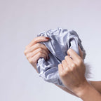 Only Curls Satin Lined Knitted Beanie Hat - Grey with Pom Pom - Only Curls