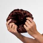 Only Curls Burgundy Cable Knit Satin-Lined Beanie - Only Curls