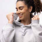 Only Curls Satin Lined Hoodie, Relaxed Fit - Grey Marl - Only Curls