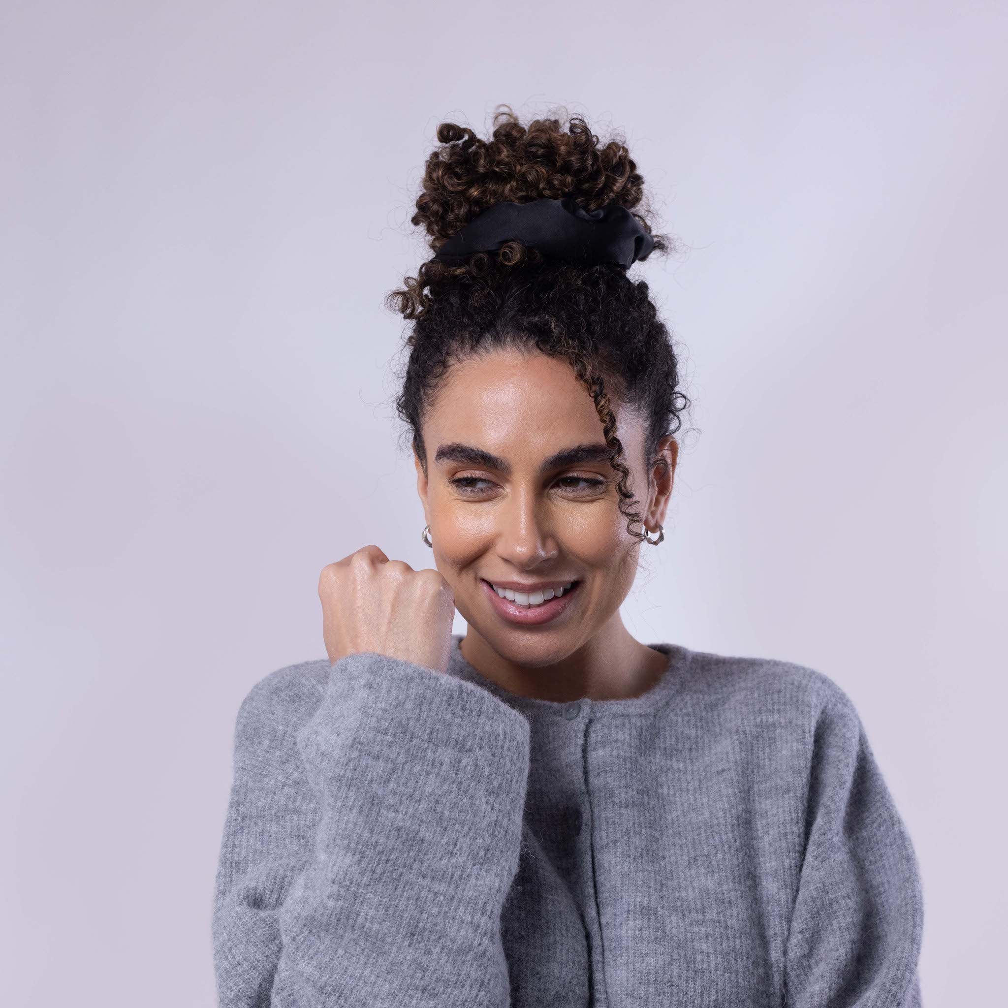 Only Curls Satin Pillow Scrunchies - Black and Bronze Twin Pack - Only Curls