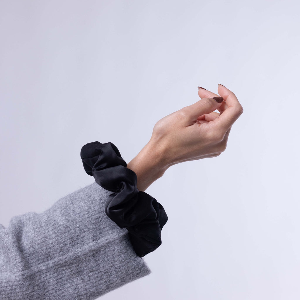 Only Curls Satin Pillow Scrunchies - Black and Bronze Twin Pack - Only Curls