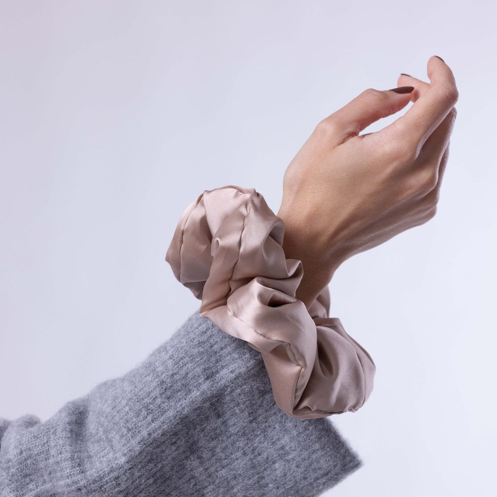 Only Curls Satin Pillow Scrunchies - Black and Bronze Twin Pack - Only Curls