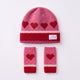 Little Curls Pretty Hearts Satin-Lined Beanie & Glove Set