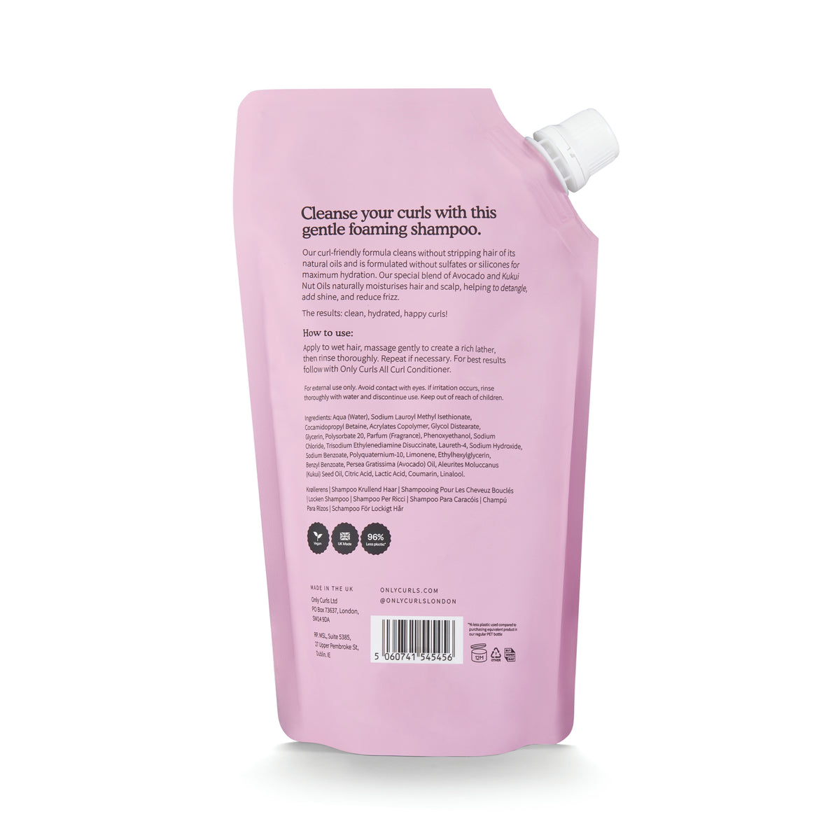 Only Curls All Curl Cleanser 500ml - Refill Pouch