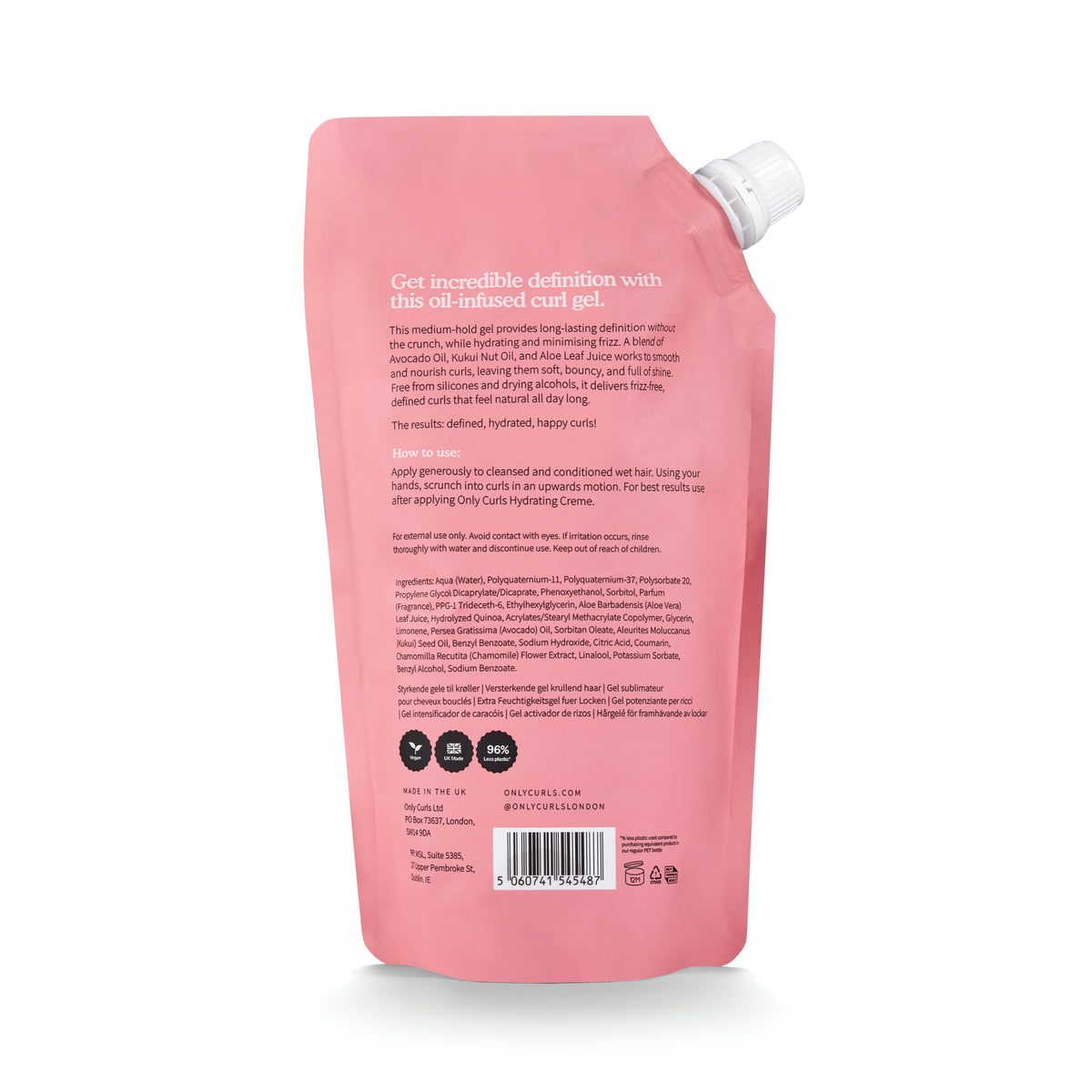 Only Curls Enhancing Curl Gel 500ml - Refill Pouch