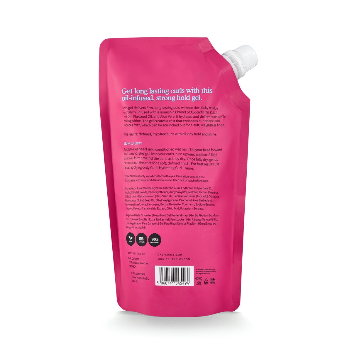 Only Curls Mega Hold Curl Gel 500ml - Refill Pouch