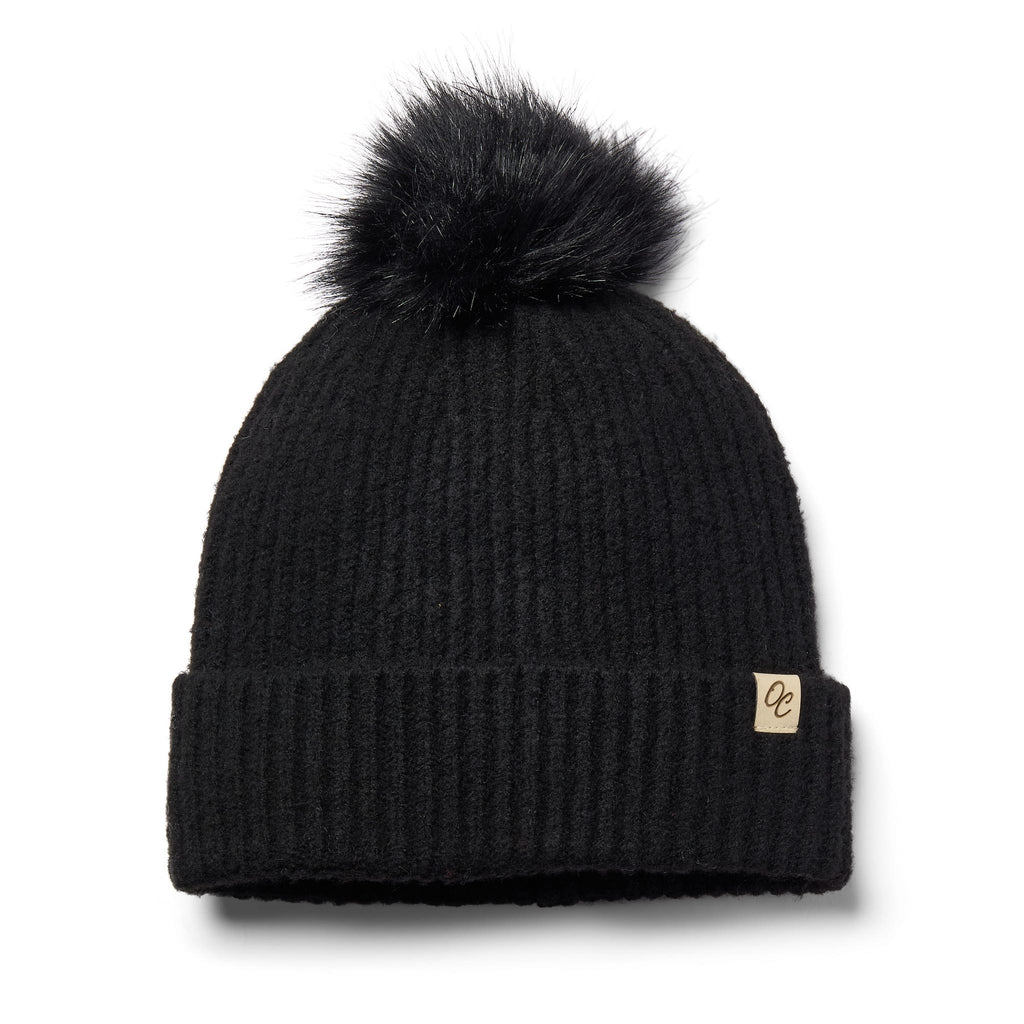 Only Curls Satin Lined Pom Beanie and Snood Set - Sadie in Black - Only Curls