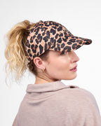 Satin Lined Baseball Hat (open back) - Leopard Only Curls