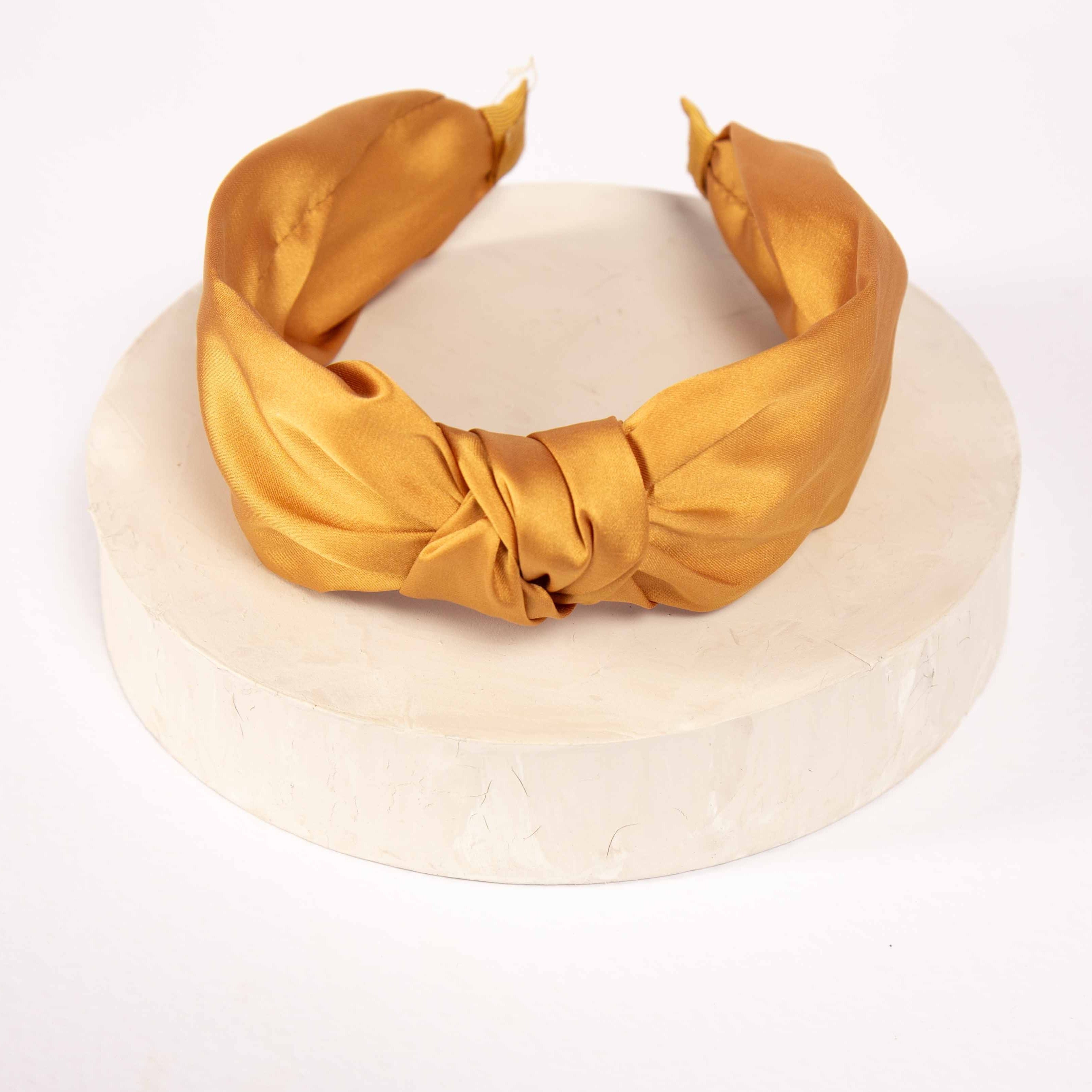 Only Curls Satin Knot Headband - Gold - Only Curls
