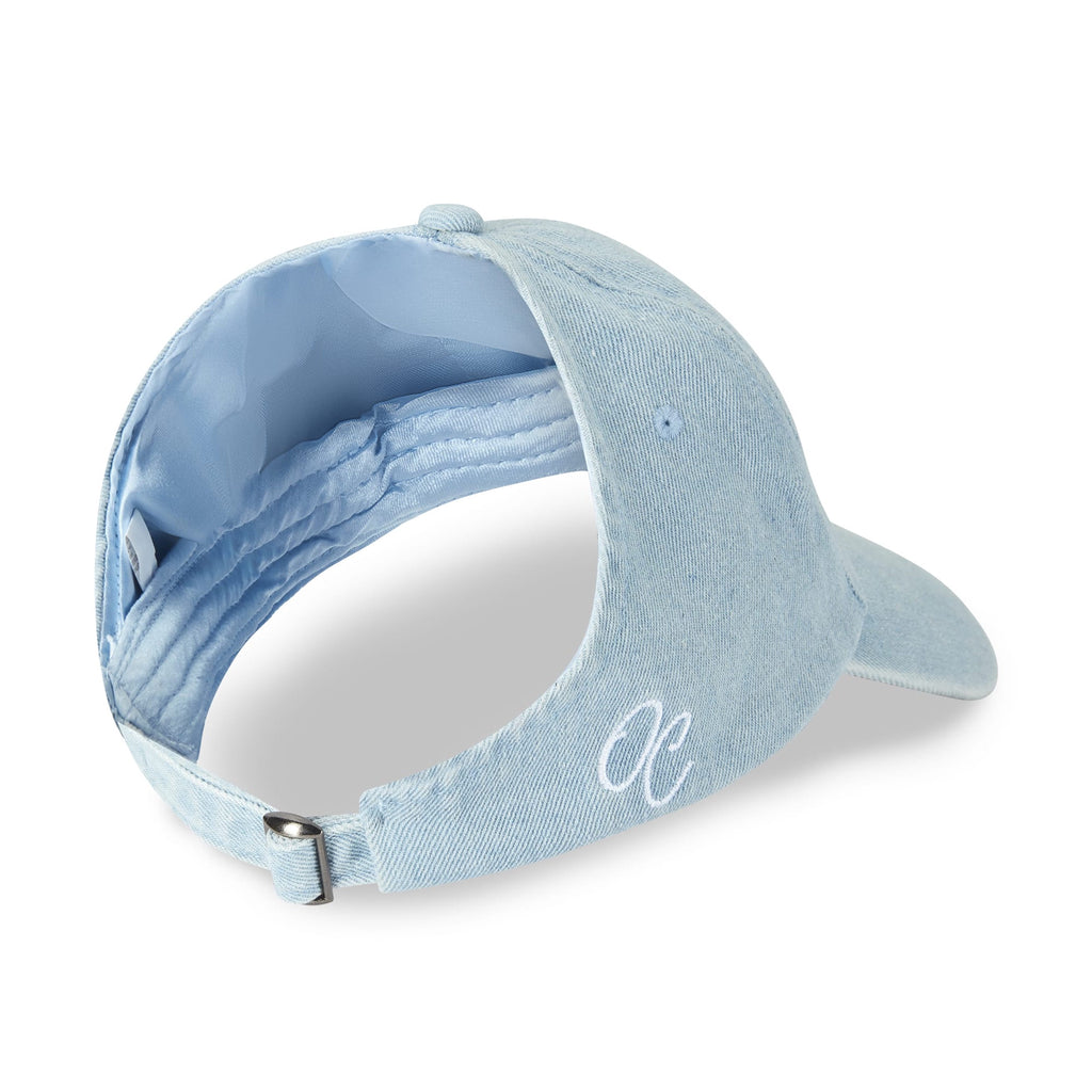 Only Curls Satin Lined Baseball Hat (with open back) - Denim Blue - Only Curls