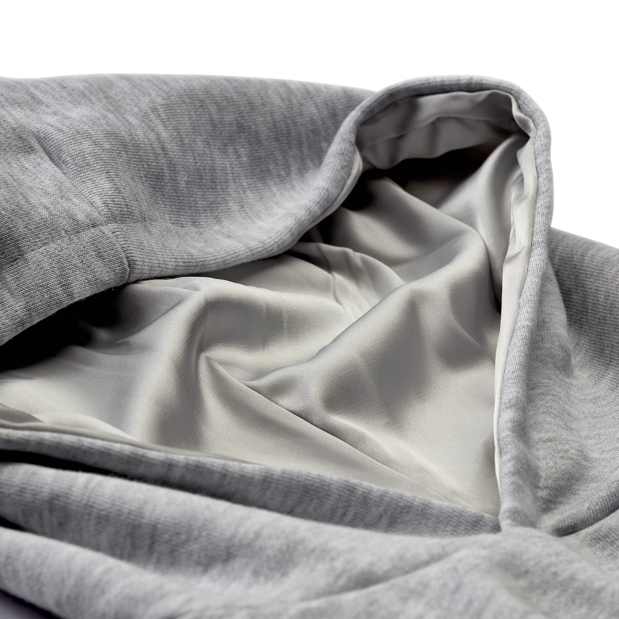 Only Curls Satin Lined Hoodie, Relaxed Fit - Grey Marl - Only Curls