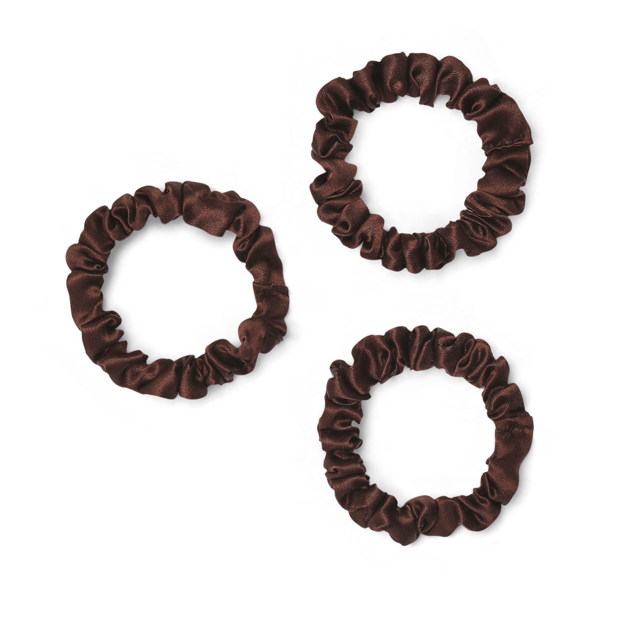 Only Curls Silk Scrunchies (Mini) - Brunette - Only Curls