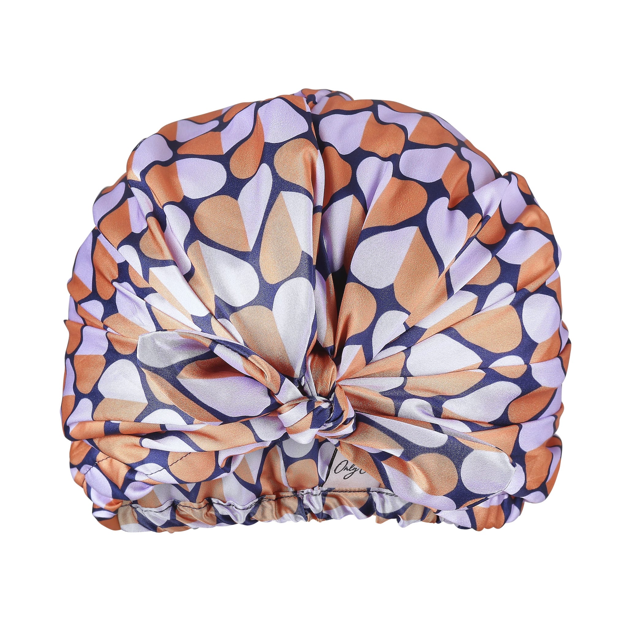 Only Curls Satin Sleep Turban - Navy Hearts - Only Curls