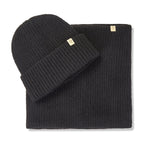 Only Curls Satin Lined Beanie and Snood Set - Sophia in Black - Only Curls