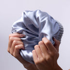 Only Curls Satin Lined Beanie and Snood Set - Sophia in Grey - Only Curls