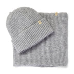 Only Curls Satin Lined Beanie and Snood Set - Sophia in Grey - Only Curls