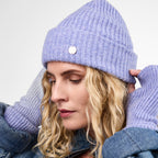 Only Curls Dusty Blue Super Soft Satin-Lined Beanie & Glove Set - Only Curls
