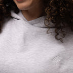 Only Curls Satin Lined Hoodie, Relaxed Fit - Grey Marl - Only Curls