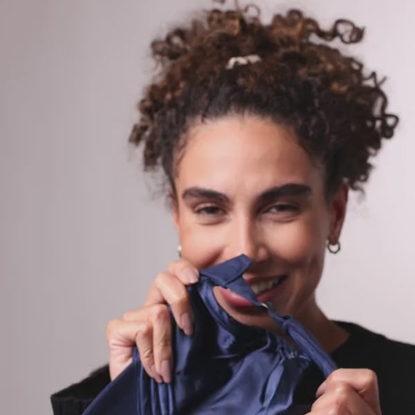 Only Curls Satin Lined Baseball Hat (with open back) - Washed Grey