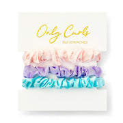 Only Curls Silk Scrunchies (Mini) - Aqua Lavender Pink