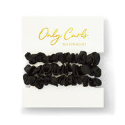 Only Curls Silk Scrunchies (Mini) - Black