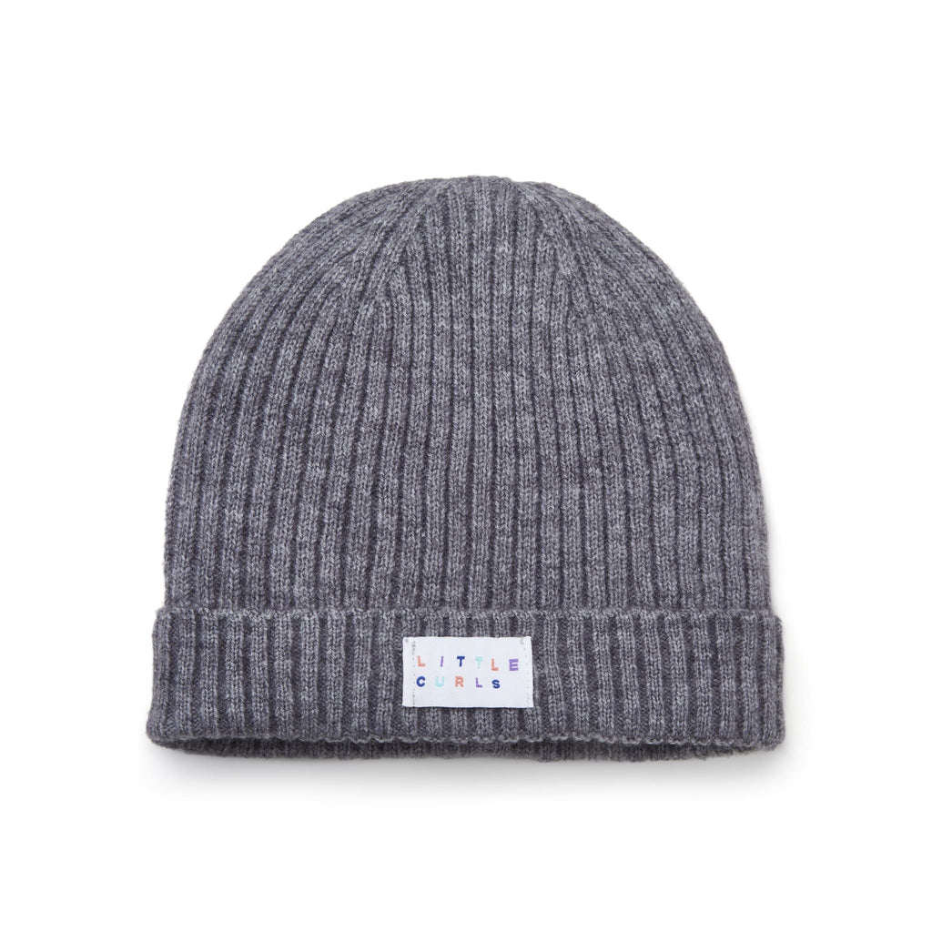 Little Curls Satin Lined Lightweight Beanie Hat - Grey - Only Curls