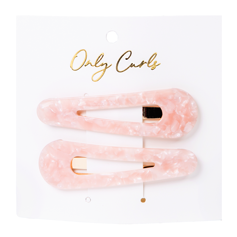 Only Curls Pink Shimmer Snap Hair Clips - Only Curls