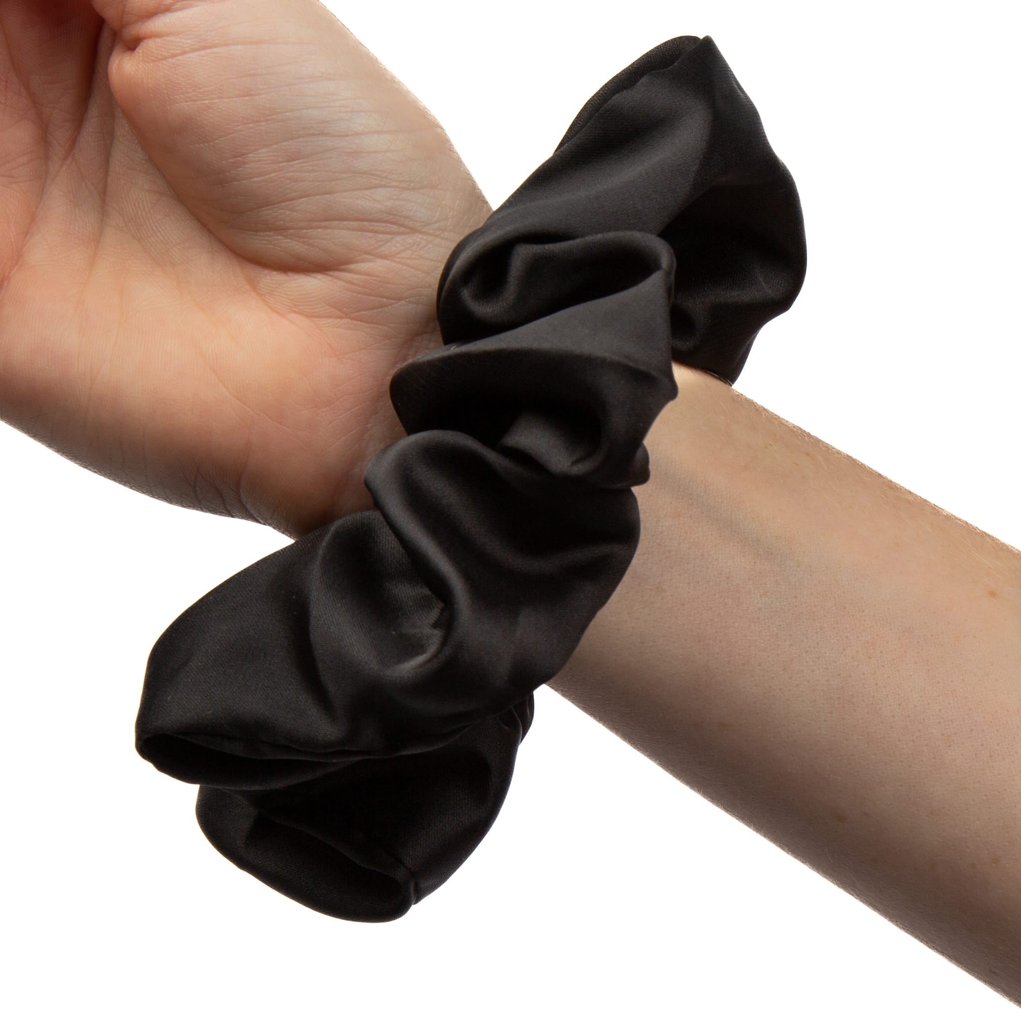 Only Curls Satin Scrunchie - Black - Only Curls