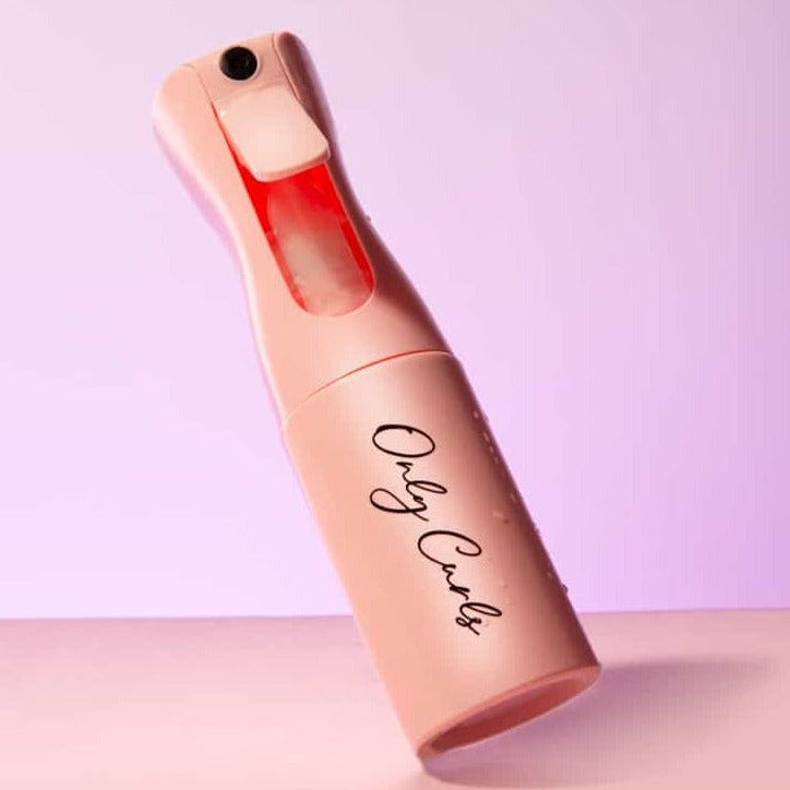 Only Curls Misting Bottle on purple backdrop - Only Curls